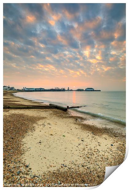 Sunrise at Clacton-on-Sea Print by Andrew Ray