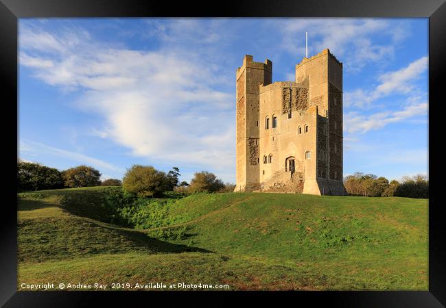 Evening light on Orford Castle Framed Print by Andrew Ray