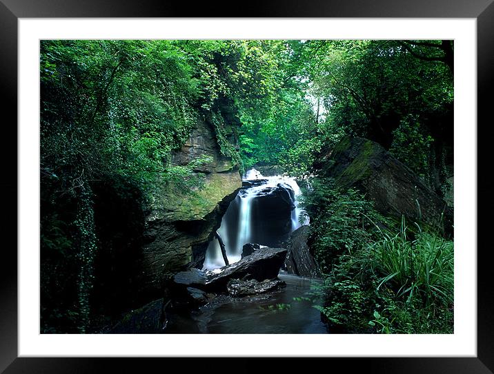 Welsh waterfall Framed Mounted Print by David Hare