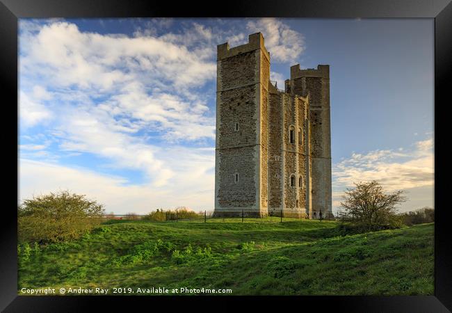 Late light on Orford Castle Framed Print by Andrew Ray