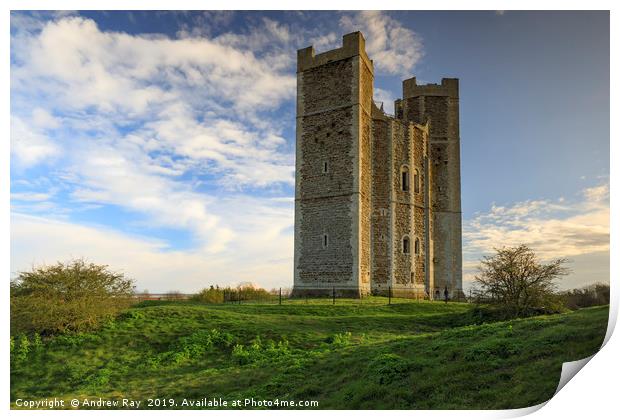 Late light on Orford Castle Print by Andrew Ray