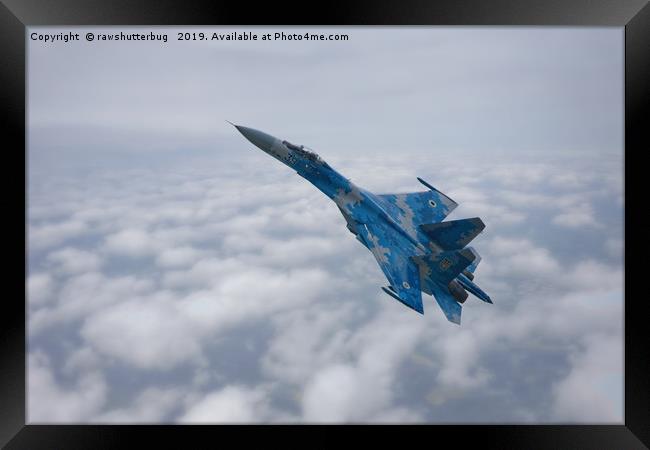 SU-27 Flanker Above The Clouds Framed Print by rawshutterbug 