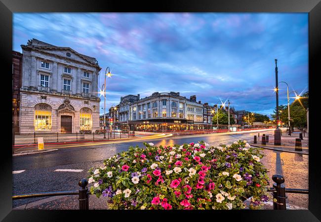 Lord Street in Southport Framed Print by Roger Green