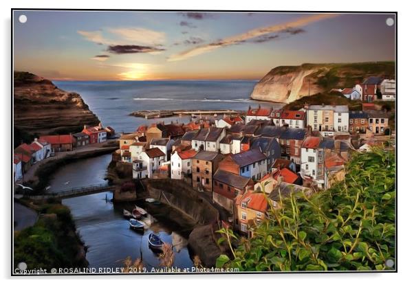 "Staithes Sunrise " Acrylic by ROS RIDLEY