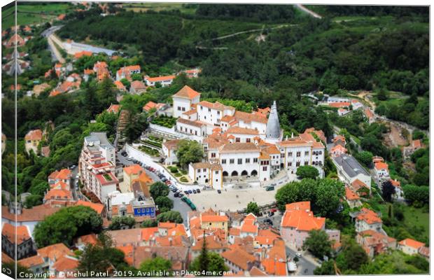 Aerial view over Sintra National Palace - Portugal Canvas Print by Mehul Patel