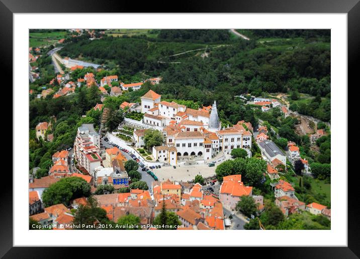 Aerial view over Sintra National Palace - Portugal Framed Mounted Print by Mehul Patel