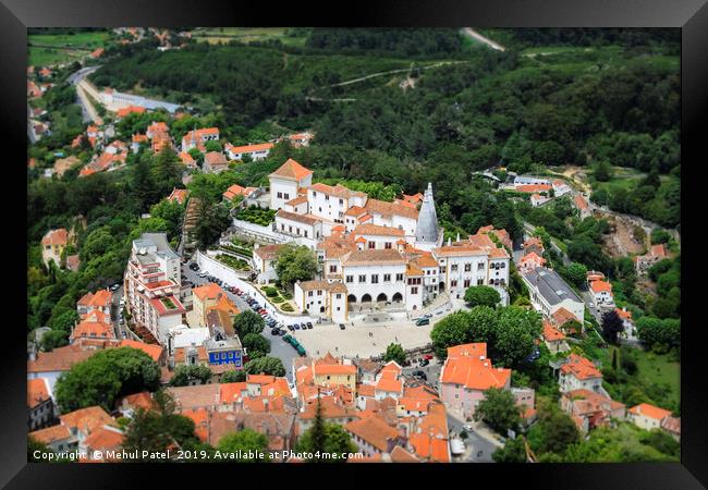 Aerial view over Sintra National Palace - Portugal Framed Print by Mehul Patel