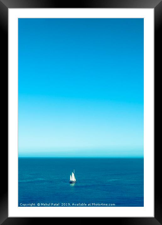 Tall ship sailing out to sea Framed Mounted Print by Mehul Patel