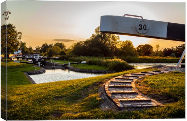 Caen Hill Locks on the Kennet and Avon Canal Canvas Print by Michaela Gainey