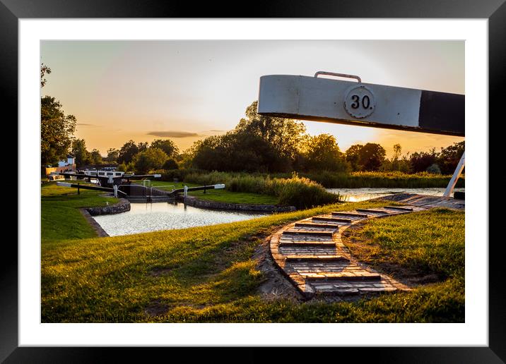 Caen Hill Locks on the Kennet and Avon Canal Framed Mounted Print by Michaela Gainey