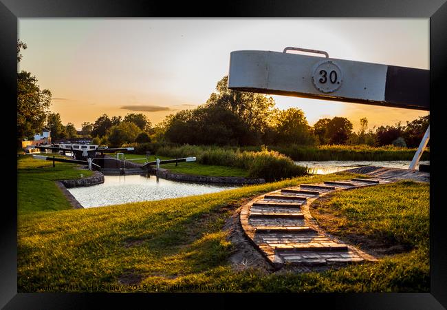 Caen Hill Locks on the Kennet and Avon Canal Framed Print by Michaela Gainey