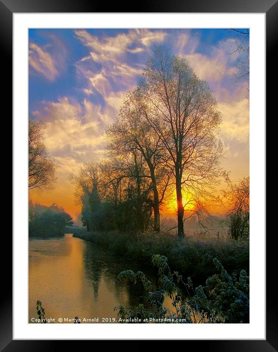 Misty Winter Morning Sunrise Framed Mounted Print by Martyn Arnold