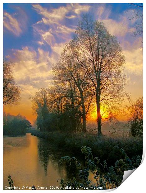 Misty Winter Morning Sunrise Print by Martyn Arnold