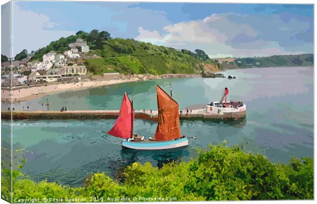 Lugger Iris at the Looe Lugger Regatta in Cornwall Canvas Print by Rosie Spooner