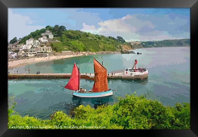 Lugger Iris at the Looe Lugger Regatta in Cornwall Framed Print by Rosie Spooner