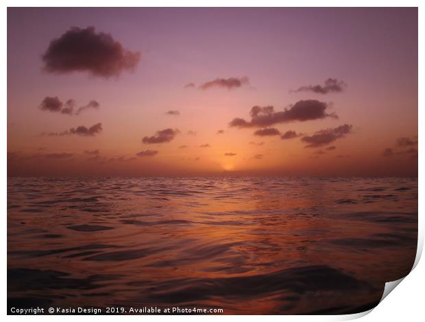 Caribbean Sunset, Playa Jeremi, Curacao Print by Kasia Design