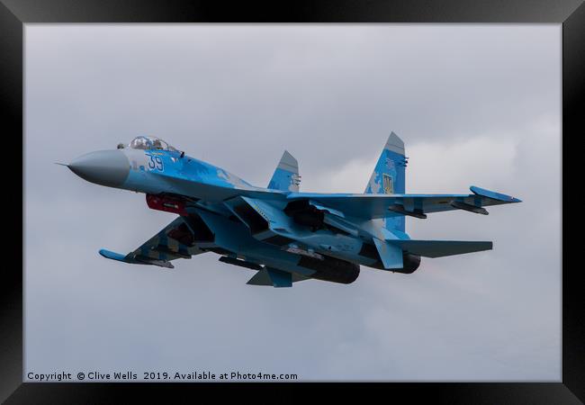 Su-27P 'Flanker' seen at RAF Fairford Framed Print by Clive Wells