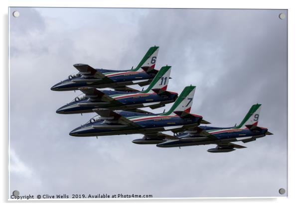 Frecce Tricolori seen at RAF Fairford Acrylic by Clive Wells