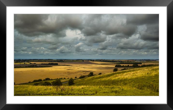 Hackpen Hill, Marlborough Downs, Wiltshire, UK Framed Mounted Print by Michaela Gainey