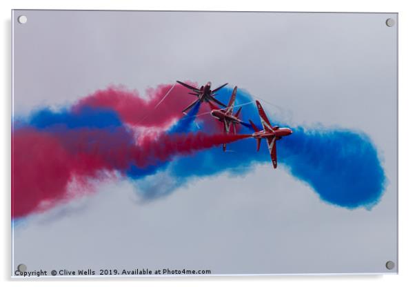 The Red Arrows seen at RAF Fairford Acrylic by Clive Wells