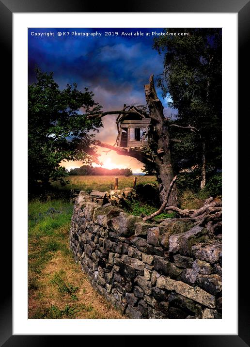 The Spooky Old Treehouse on the Moor Framed Mounted Print by K7 Photography