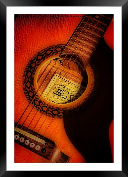 Acoustic Guitar Framed Mounted Print by Nicola Clark