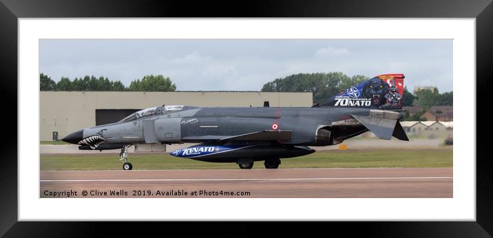 Turkish F-4E Phantom at RAF Fairford Framed Mounted Print by Clive Wells