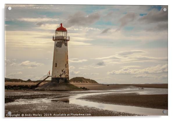 Lighthouse on Talacre Beach Acrylic by Andy Morley