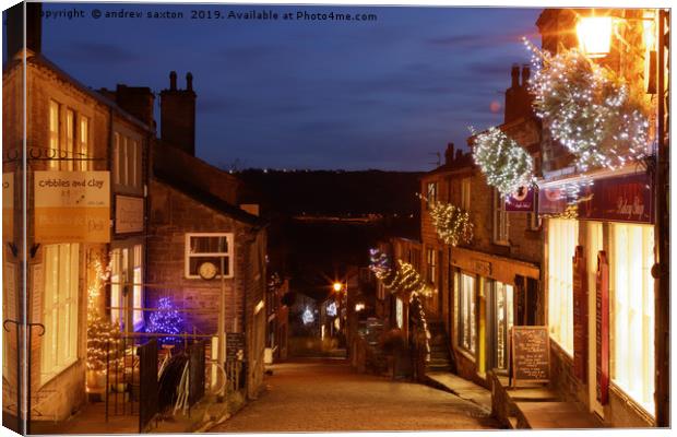 CHRISTMAS IN HAWORTH Canvas Print by andrew saxton