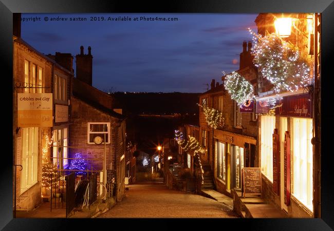 CHRISTMAS IN HAWORTH Framed Print by andrew saxton