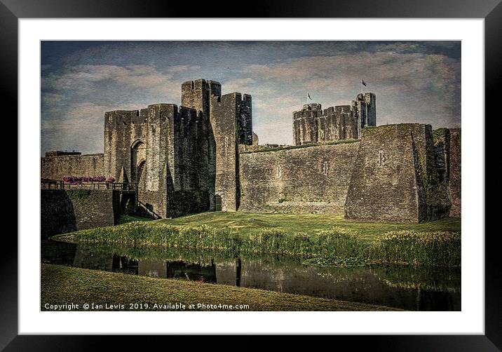 The Gatehouse At Caerphilly Castle Framed Mounted Print by Ian Lewis