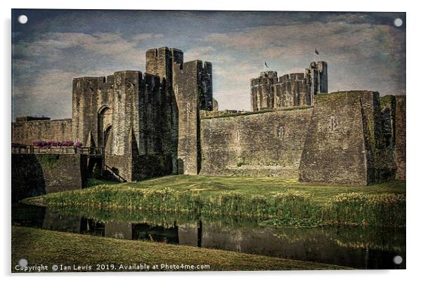 The Gatehouse At Caerphilly Castle Acrylic by Ian Lewis