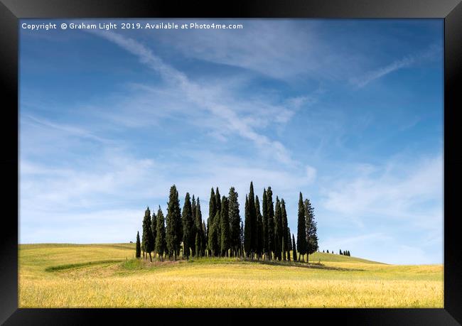 Cypress Circle, Val d'Orcia, Tuscany Framed Print by Graham Light