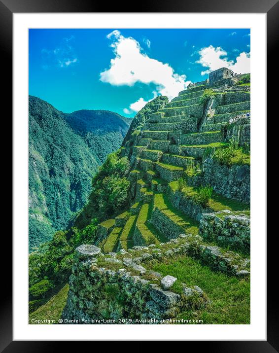 Terraces of Macchu Pichu City Framed Mounted Print by Daniel Ferreira-Leite