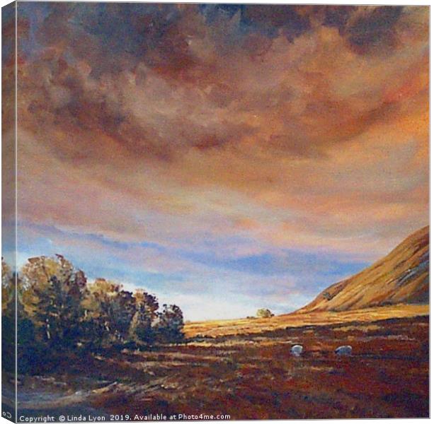 Oil Painting  of Lanthwaite Green , Lake District Canvas Print by Linda Lyon