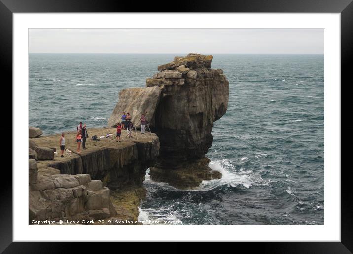 Fishing at Pulpit Rock Framed Mounted Print by Nicola Clark