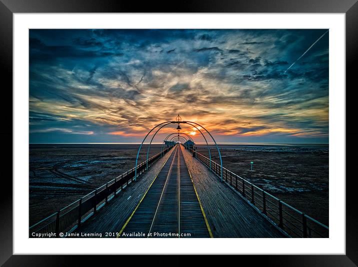 Southport Pier at Sunset Framed Mounted Print by Upshot Photos