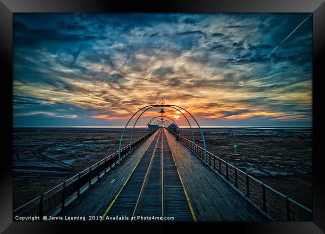 Southport Pier at Sunset Framed Print by Upshot Photos
