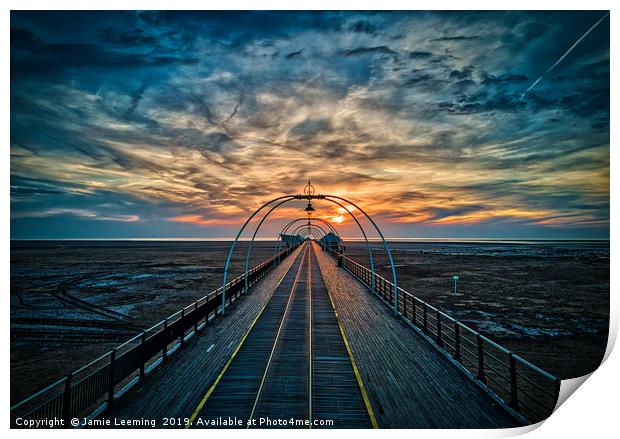 Southport Pier at Sunset Print by Upshot Photos