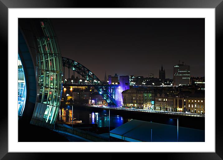 Newcastle upon Tyne - Skyline Framed Mounted Print by David Lewins (LRPS)