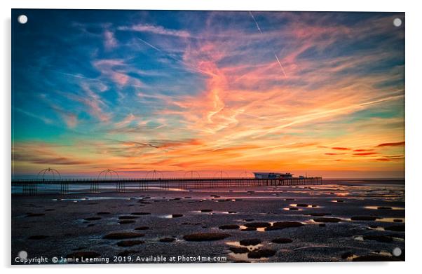 Southport Pier at Sunset Acrylic by Upshot Photos