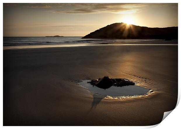WHITESANDS SUNSET AND TIDAL POOL Print by Anthony R Dudley (LRPS)