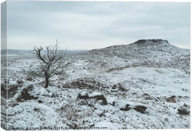 Roman Hill Fort Covered in Snow Canvas Print by Elliott Griffiths