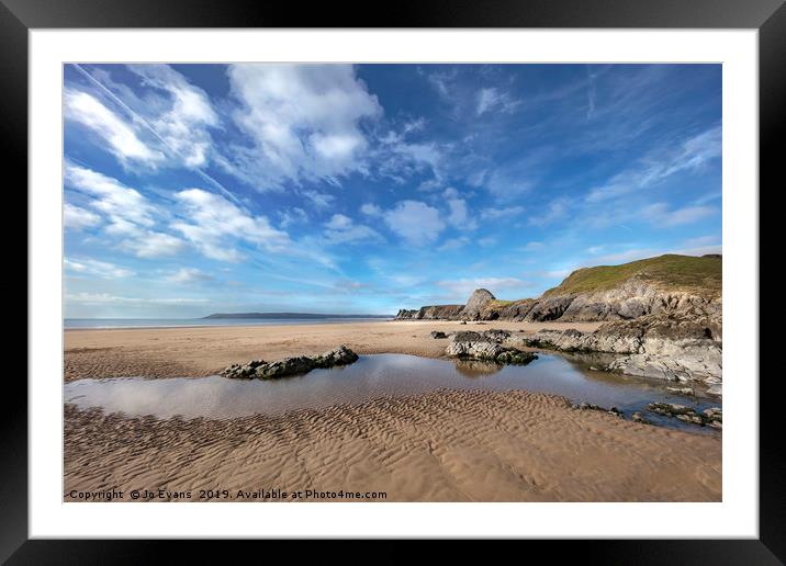 Pobbles Bay Framed Mounted Print by Jo Evans