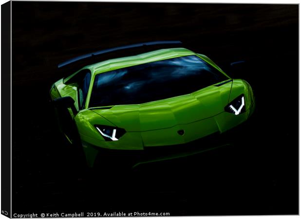 Green Lamborghini Canvas Print by Keith Campbell