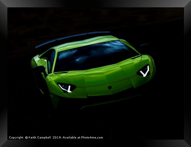 Green Lamborghini Framed Print by Keith Campbell