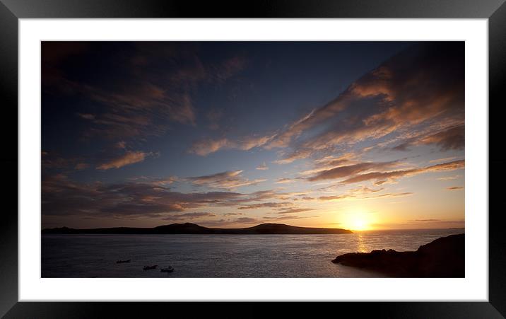 SUNSET OVER RAMSEY ISLAND Framed Mounted Print by Anthony R Dudley (LRPS)