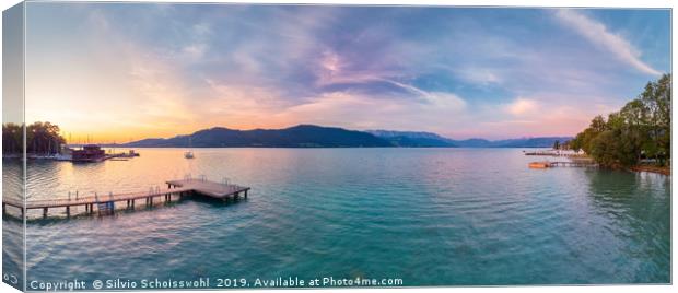 Morning atmosphere at the Attersee lake Canvas Print by Silvio Schoisswohl
