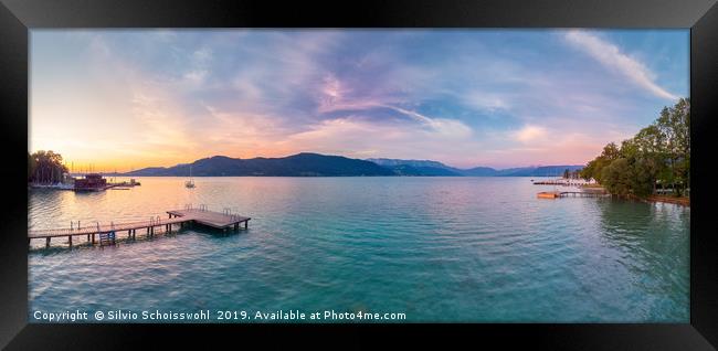 Morning atmosphere at the Attersee lake Framed Print by Silvio Schoisswohl