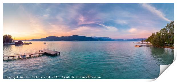 Morning atmosphere at the Attersee lake Print by Silvio Schoisswohl